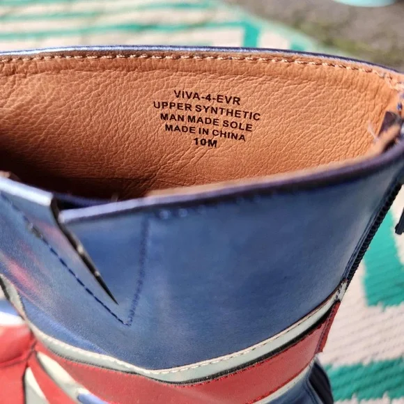 Jeffrey Campbell Union Jack Platform Boots. Wmns 10 - Picture 5 of 5